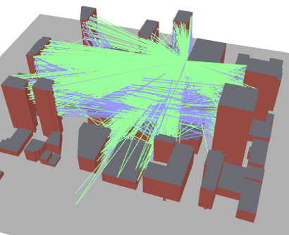 Ray-traced urban scene